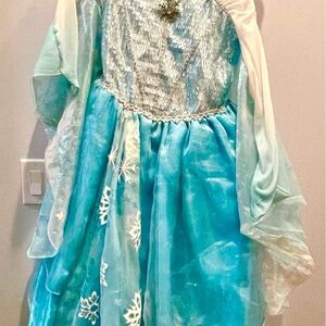 high-quality!! Disney Blue and White Elsa winged-sleeve dress, kid 7/8